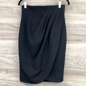 Saelee sexy cocktail black pleated drape wrap pencil wiggle skirt vintage glam